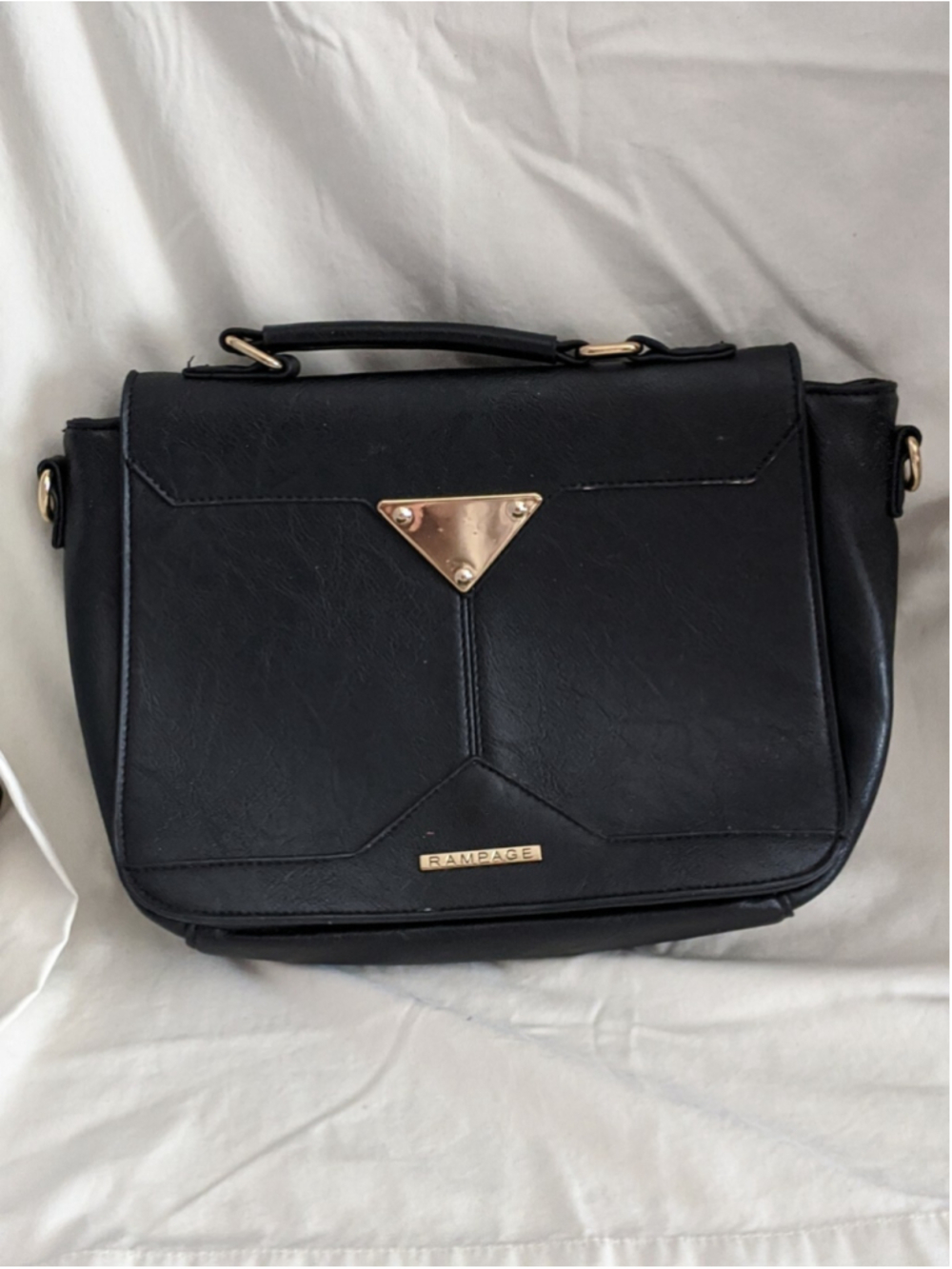 Rampage Black Crossbody Saddle Bag Shoulder Bag Messenger Purse Bag